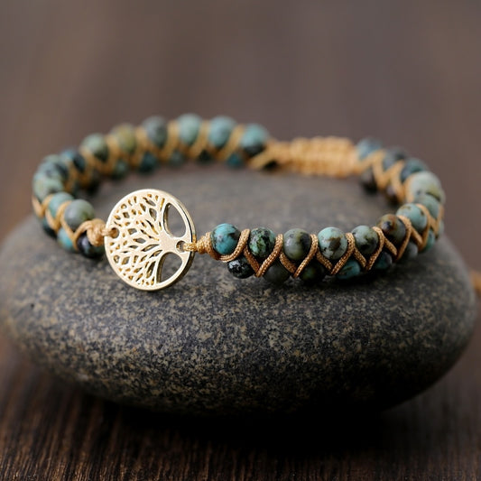 Vintage Boho Stone Wrapped Bracelet