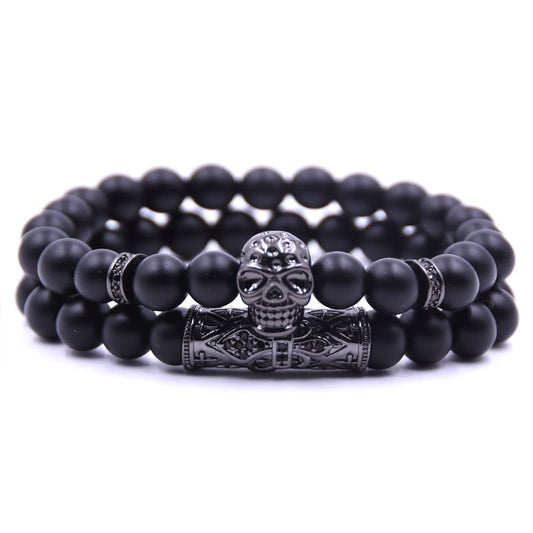 Gothic Skull Bead Bracelet