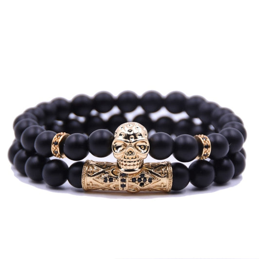 Gothic Skull Bead Bracelet