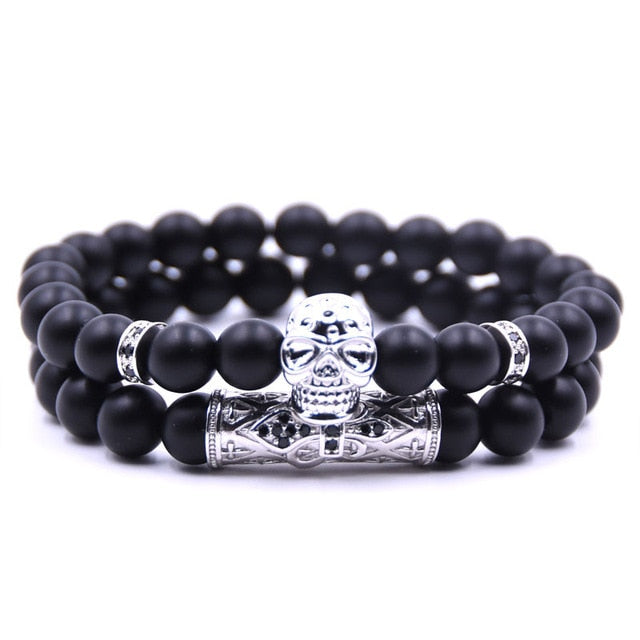 Gothic Skull Bead Bracelet