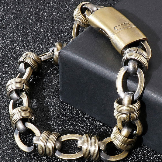 Retro Woven Steel Chain Bracelet