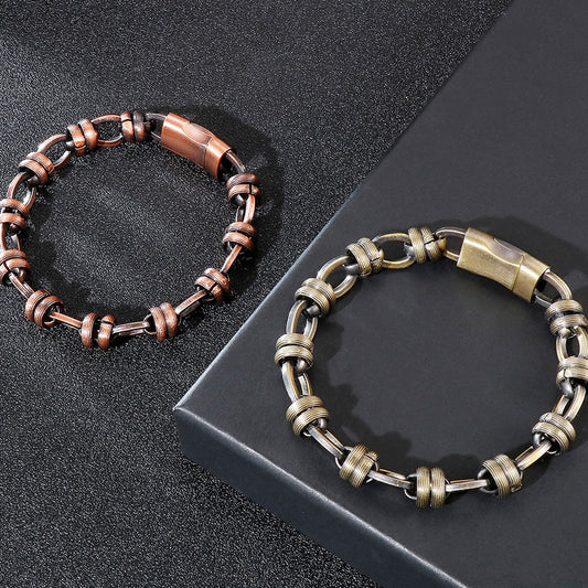 Retro Woven Steel Chain Bracelet