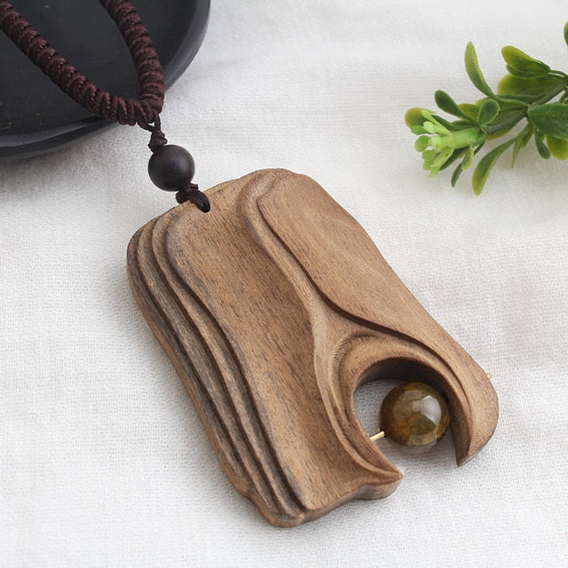 Ethnic Wood Pendant Necklace