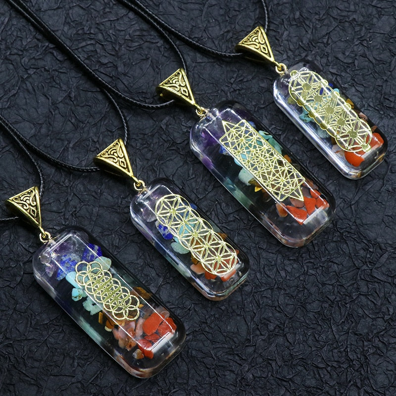 Rainbow Stone Tree of Life Necklace