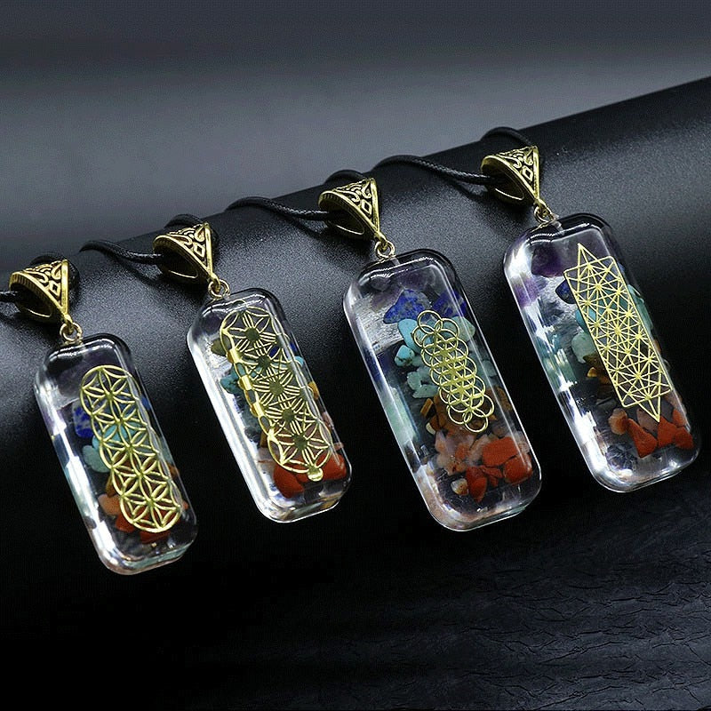 Rainbow Stone Tree of Life Necklace