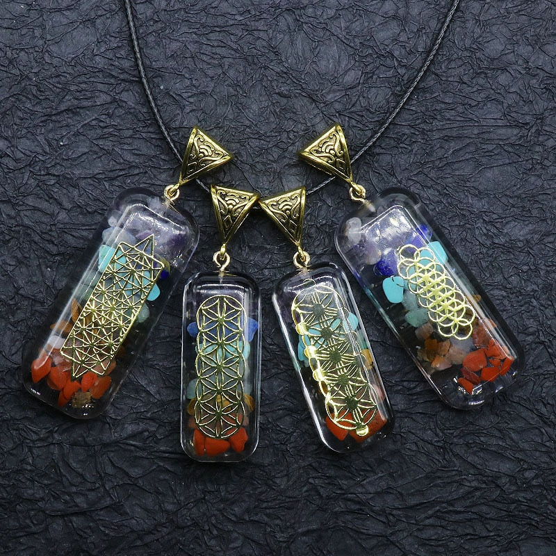 Rainbow Stone Tree of Life Necklace