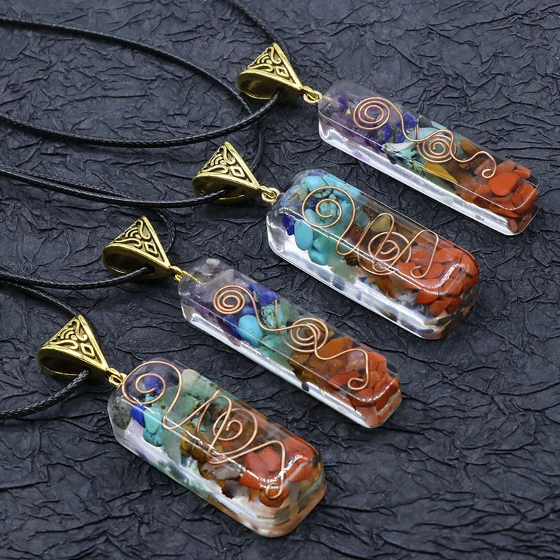 Rainbow Stone Tree of Life Necklace